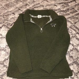 PINK Army Green Quarter Zip